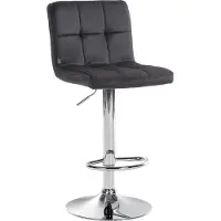 DELUKE Barhocker BRISBAN - Schwarz, Samt, Chrom | Barhocker mit Lehne Barstuhl Tresenhocker Tresenstuhl Kneipenhocker Kneipenstuhl
