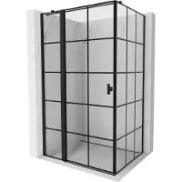 Mexen Mist T Duschkabine schwenkbar links 95 x 85 cm, schwarzes Gitter, schwarz - 8A4T-095-085-70-77-L