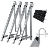 Veska Balkonkraftwerk Halterung Solarhalterung 114cm für Geländer Balkon Solarmodul Aufständerung 45 Zoll PV Modul verstellbar Winkel 0-90 Grad