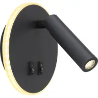 Globo Wandleuchte Metall schwarz, LED