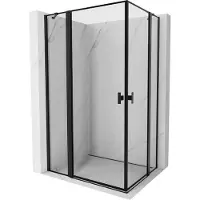 Mexen Mist Duo Duschkabine schwenkbar 100 x 70 cm, schwarzer Rahmen, Schwarz - 8A4-100L-070P-70-70