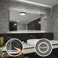 Alasta Badspiegel mit LED Beleuchtung und Touch-Schalter - Vilnius - 130 cm, 60 cm