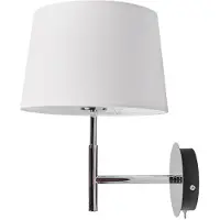 LUCANDE Dorothea Wandleuchte White/Chrome - , Dorothea, dimmbar, Metallisch, für Wohnzimmer, Stoff / Textil, Modern