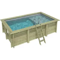 ALTANKA Pool AQUA 4.65 x 2.85 - H.1.24 m mit Liegefläche, grau, mit Stahlprofilen zum Einbetonieren