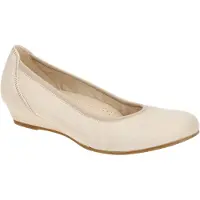 Gabor Comfort Keilpumps - Beige Leder Größe: 35.5 Normal