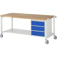 RAU Fahrbare Werkbank 8157, B2000xT900xH880mm, 3x Schublade-TA