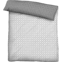 Biberna 0636045 Mako-Satin Bettwäsche GRAFIK - MIX & MATCH color: sturmgrau, size: 1x 155x200 cm + 1x 80x80 cm