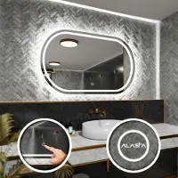 Alasta Badspiegel mit LED Beleuchtung und Touch-Schalter - Palermo - 200 cm, 100 cm