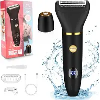 INF Elektrischer 2-in-1 Körperhaartrimmer & Rasierer für Damen Schwarz