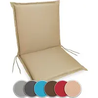 Sunnypillow 1 Stück Gartenstuhlauflage 100 x 50 extra dick 9cm Niedriglehner Auflage waschbar wasserdicht Polsterauflagen Outdoor Stuhlauflage Polster Sitzkissen Gartenstuhl Beige
