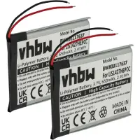 VHBW 2x Akku kompatibel mit Sony MDR-XB650BT, MDR-RF985R, MDR-XB950B1, MDR-XB950BT, MDR-DS6500 Wireless Headset Kopfhörer (650 mAh, 3,7 V, Li-Polymer)