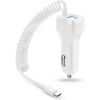 NAUC Auto Ladekabel für Samsung Galaxy A56 A36 A26 A16 A17 Ladegerät USB-C Kfz 15W, Farbe:Weiss