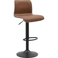 CLP Barhocker Henchy Kunstleder höhenverstellbar drehbar mit Rückenlehne braun