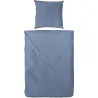 Hahn Textilien Hahn Baumwoll Bettwäsche 155x220 cm + 80x80 cm Uni Denim