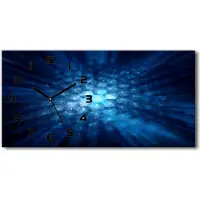 Tulup Wanduhr aus Glas – 60x30 cm - Glasbild - Glasuhr - Gehärtetes Glas - schwarze-zeiger - Crystals