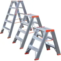 Siedra Stufenstehleiter 200 mit Vollwandprofilverstärkung 2x4 Stufen