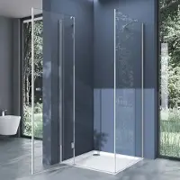 Doporro Eck-Duschkabine 80x80cm Dusche Eckdusche Duschabtrennung ESG-Sicherheitsglas Klarglas inkl. Easy-Clean-Beschichtung R05K