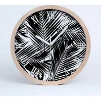 Tulup Holzuhr 30fi cm wanduhr - weiße Spitzen - Palmenblätter