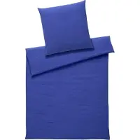 Elegante Bettwäsche-Garnitur Musselin Smooth Farbe Ultramarin Größe 155x220+40x80