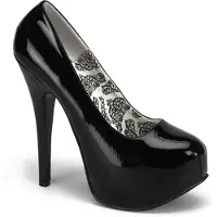 Bordello TEEZE-06 Damen Pumps von , Schwarz Lack , EU 42, US 12