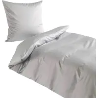 TRAUMSCHLAF Uni Mako-Satin Bettwäsche 2x Kissenbezug 40x60 cm silber