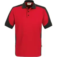 Hakro Poloshirt Contrast Mikralinar 839, rot/anthrazit, 3XL