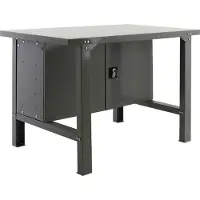 Proregal Werkbank BUFFALO METAL mit Schrank | HxBxT 83x150x73cm | Traglast 600kg | Grau