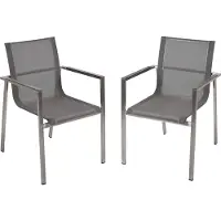 DELUKE Gartenstuhl 2er Set GUSTAV - Kunststoff, Taupe | Stapelstuhl Wetterfest Gartenstühle Outdoor Essstühle