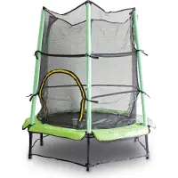 MS-Point Trampolin-King 140cm Kindertrampolin für Indoor/Outdoor mit Sicherheitsnetz, Randabdeckung, Hellgrün MS-17513