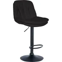 CLP Barhocker Laurel Stoff höhenverstellbar und drehbar | Farbe schwarz Material Gestell Metall matt schwarz