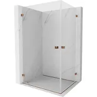 Mexen Lunar-B Duo Duschkabine schwenkbar 95 x 85 cm, transparent, Roségold - 832-095L-085P-60-00