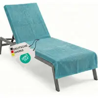 NYVI Frottee Schonbezug für Gartenliege NYVISpa 75x200 cm Türkis - Hygiene Liegestuhlauflage für Sonnenliegen Strandliegen - Handtuch Bezug - 100