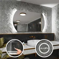 Alasta Badspiegel mit LED Beleuchtung und Touch-Schalter - Baltimore - 120 cm, 90 cm