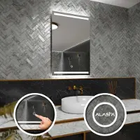 Alasta Badspiegel mit LED Beleuchtung und Touch-Schalter - Denver - 60 cm, 70 cm