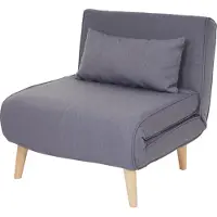 Mendler Schlafsessel HWC-D35, Schlafsofa Funktionssessel Klappsessel Relaxsessel Jugendsessel Sessel, Stoff/Textil hellgrau