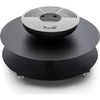 TheFavilla Sina Feuerschale mit Grillring & Grillplatte/Plancha 2-in-1 Feuerstelle, Grill aus pulverbeschichtetem Stahl (schwarz) für Garten, Terrasse