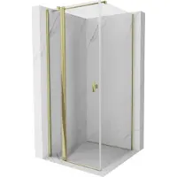 Mexen Mist T Duschkabine, schwenkbar 95 x 95 cm, transparent, gold - 8A4T-095-095-50-00