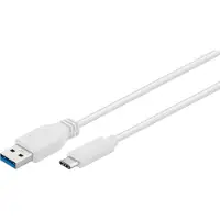 Goobay 67185, 0,5 m, USB A, USB C, USB 3.2 Gen 1 (3.1 Gen 1), 5 Gbit/s, Weiß