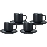 Ritzenhoff & Breker JASPER Espressotasse mit Untertasse 100 ml 4er Set schwarz