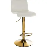 DELUKE Barhocker PESAN - Samt Creme 39x36x83 cm Gold | Barstuhl Höhenverstellbar Mit Lehne Drehbar Tresenhocker Tresenstuhl Kneipenhocker Kneipenstuhl