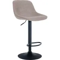DELUKE Barhocker HODOR - Stoff Taupe 43x49x79 cm | Barstuhl Höhenverstellbar Mit Lehne Drehbar Tresenhocker Tresenstuhl Kneipenhocker Kneipenstuhl