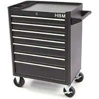 HBM Werkzeugwagen mit 7 Schubladen – 66 cm – schwarz
