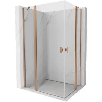 Mexen Mist Duo Duschkabine Pendeltür 95 x 70 cm, transparent, gebürstetes Kupfer - 8A4-095-070-65-00