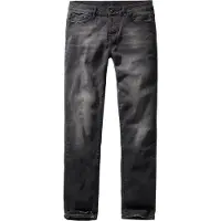Brandit lässige Herren Jeans Stretch Taschen Straight Fit mit Baumwolle Schwarz