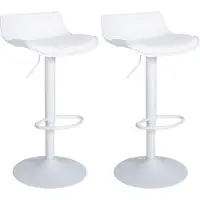DELUKE Barhocker 2er Set höhenverstellbar Weiß JUTO - Kunstleder, 68,5-94x43x44cm | Barhocker mit Lehne Tresenhocker Barstuhl Küchenhocker Thekenhocker hoher Stuhl