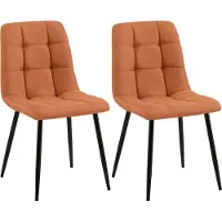 CLP 2er Set Esszimmerstuhl Tilde gepolstert mit Rückenlehne bis 150 kg belastbar orange Material Stoff