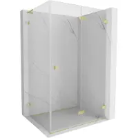 Mexen Lunar-F L Faltduschkabine rechts 95 x 80 cm, transparent, gebürstet gold - 836L-095-080-55-00-P