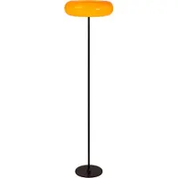 Licht-Erlebnisse Stehlampe Metall Glas 150 cm Schwarz Orange G9 3-flammig rund Retro Stehleuchte
