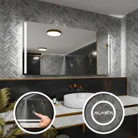 Alasta Badspiegel mit LED Beleuchtung und Touch-Schalter - Paris - 90 cm, 80 cm