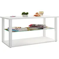 VCM Holz Beistelltisch mit ESG-Sicherheitsglas | Couchtisch schlicht | Maße ca. H. H. 45 x B. 95 x T. 45 cm | Wohnzimmertisch | Kaffeetisch - Wanilo L